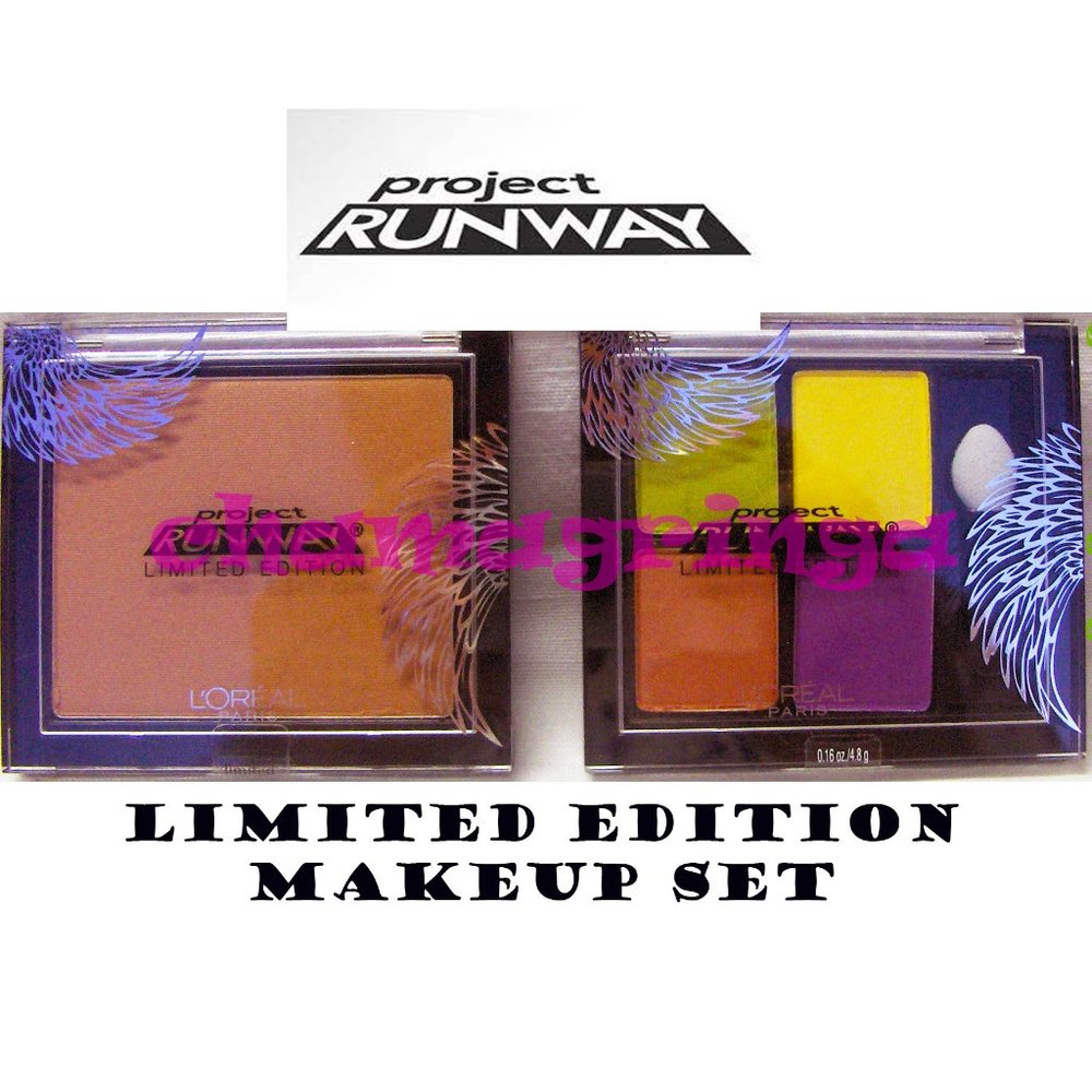 Vintage L'Oreal PROJECT RUNWAY "Colors Take Flight" Eyeshadow & Blush compacts
